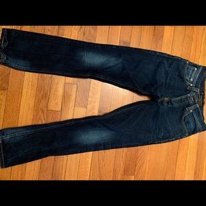 Nudie jeans straight leg dark washed jeans
